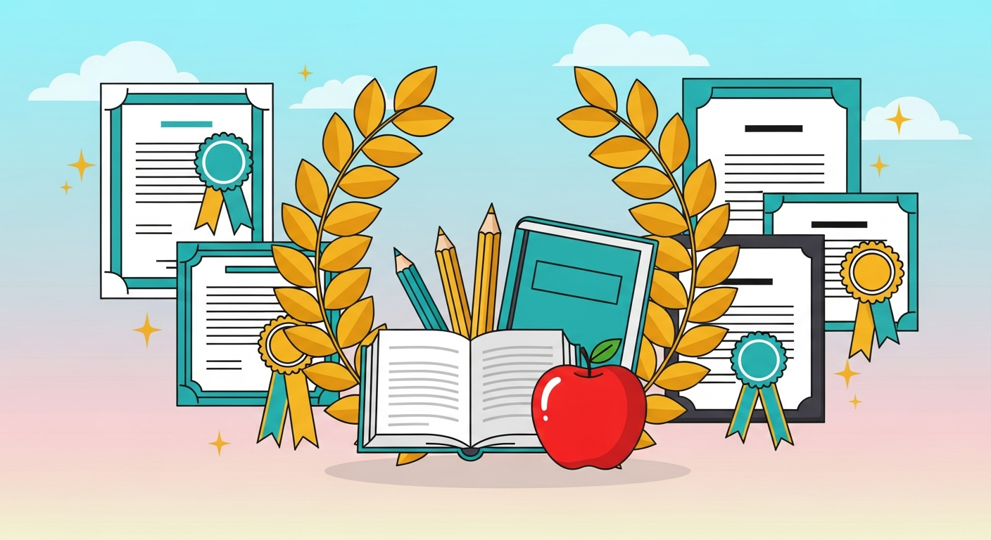 A spread of PrintHonor classroom certificate templates