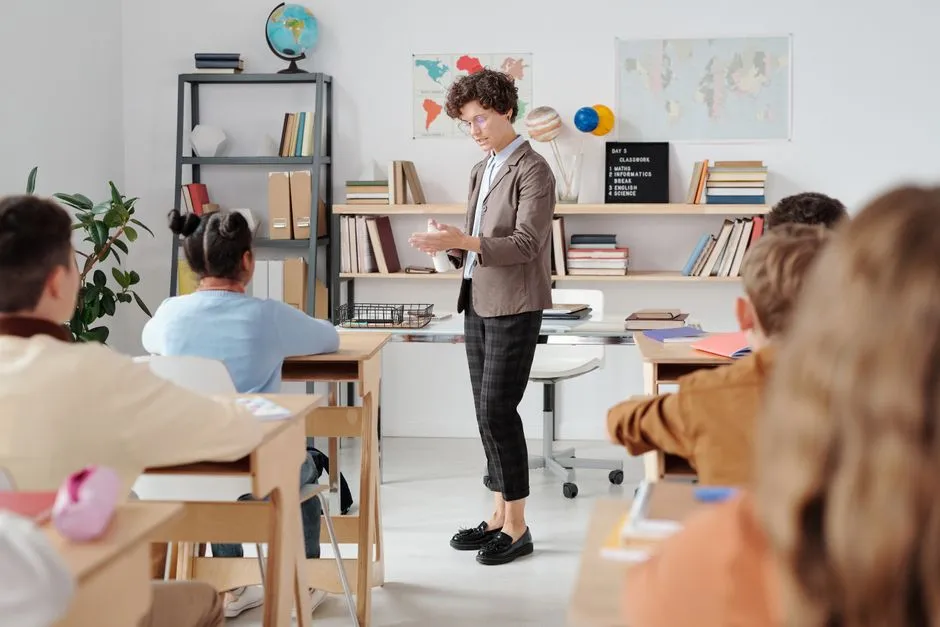 A teacher in a classroom, representing the K-12 educators PrintHonor is built for